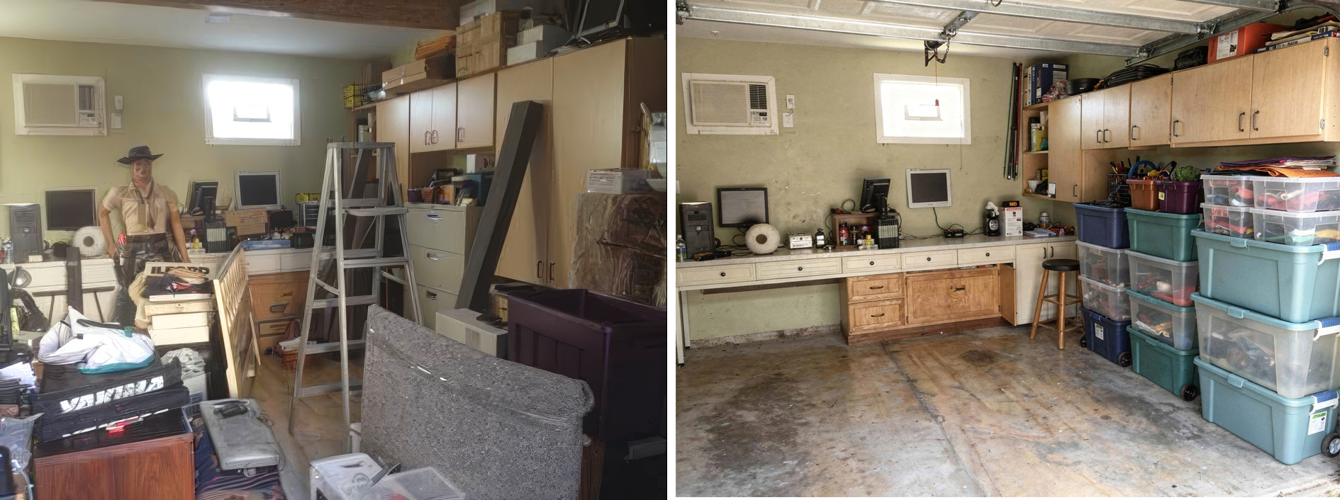 Living space reset — before and after